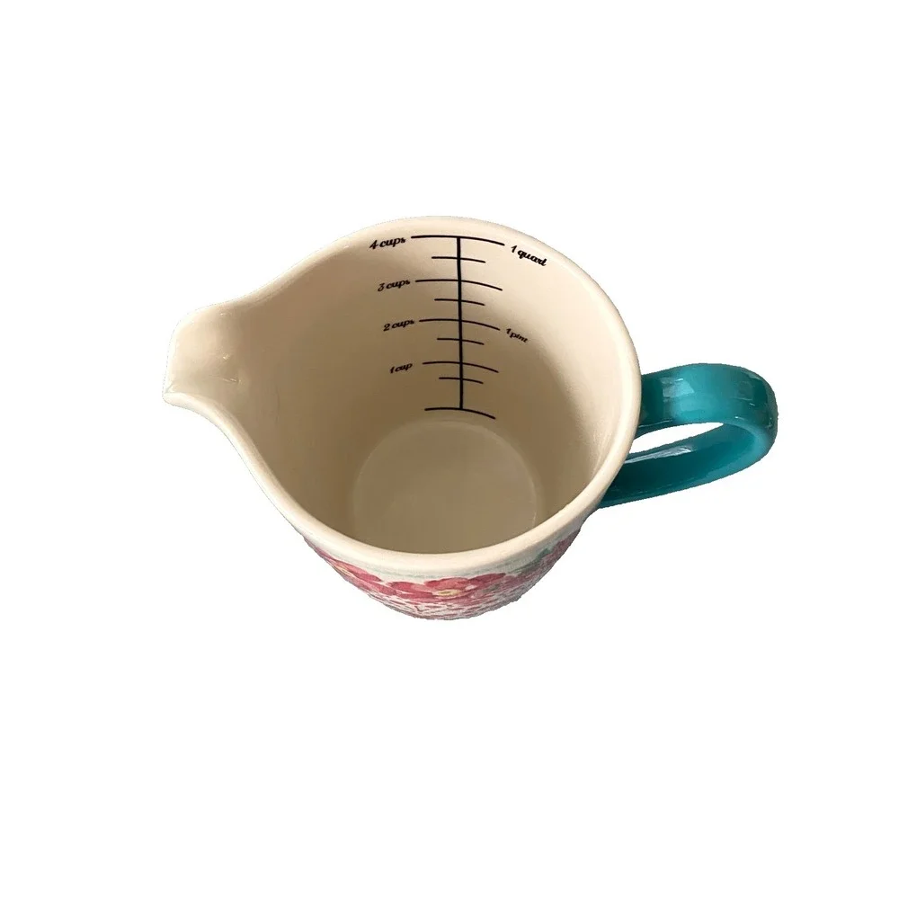 The Pioneer Woman Vintage Floral 5.3/4 inch 1-Quart 4 Cup Measuring Cup Pitcher
